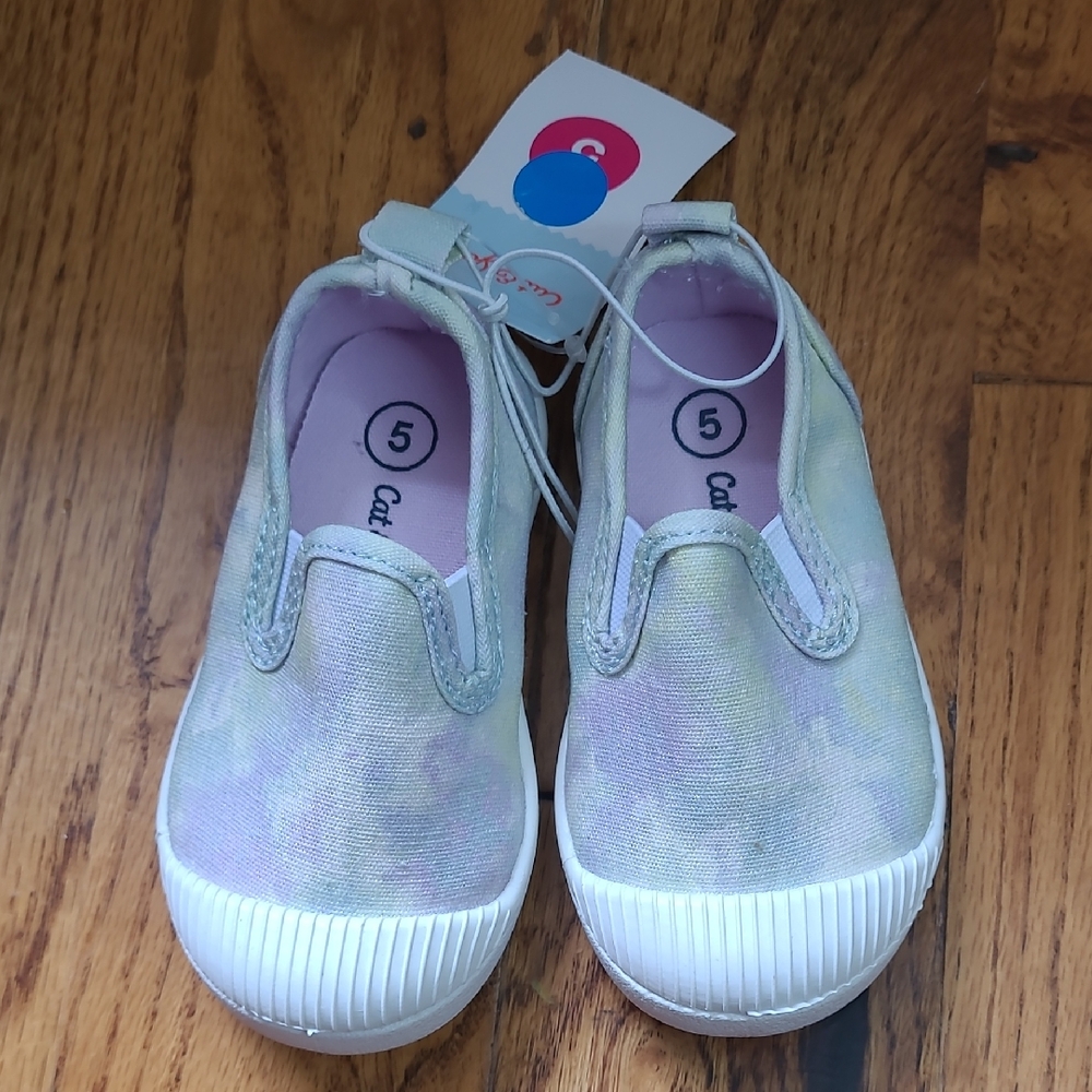 Kids Canvas Shoes in Pastel Tie-Dye